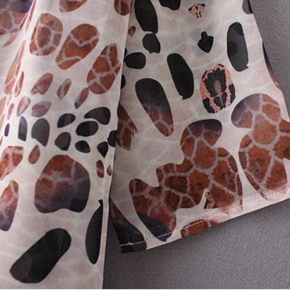 Leopard Print Kimono Beach Coverup - Picture 4 of 5